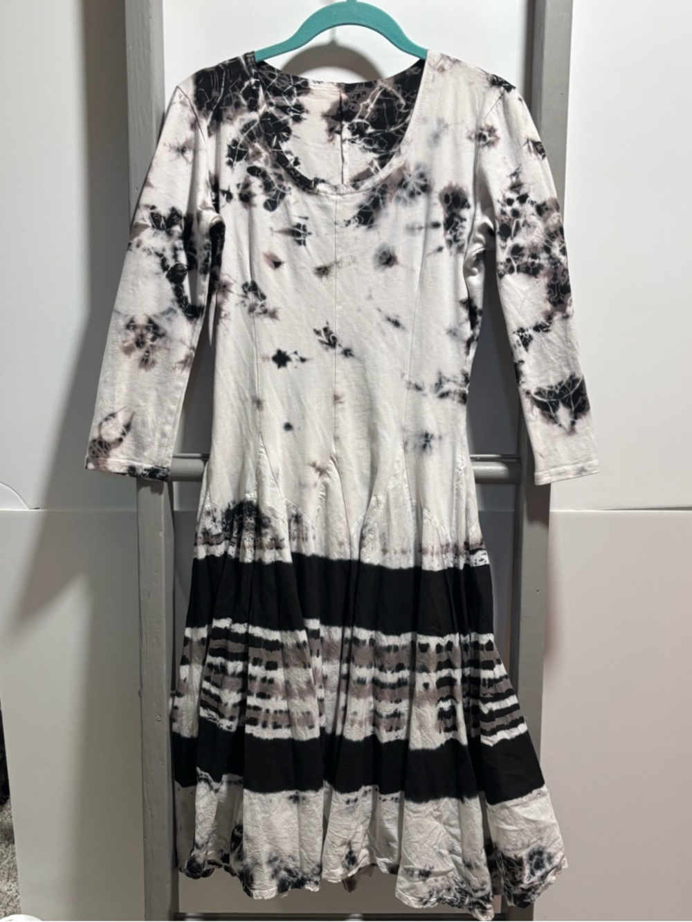 LunaLuz womens S Tie-Dye Dress, hippie, bohemian, fit flare, whimsigoth, concert